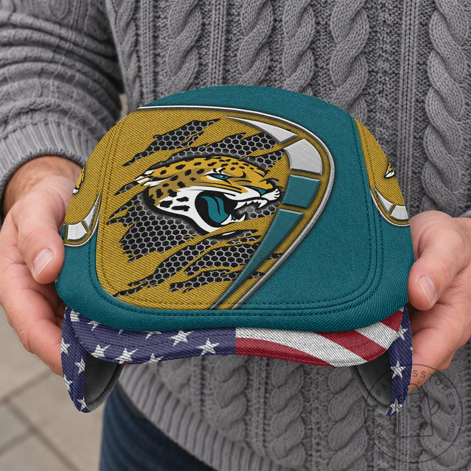 Jacksonville Jaguars NFL Flat Cap with Foldable Ear Flaps 11 Jacksonville Jaguars NFL Flat Cap with Foldable Ear Flaps