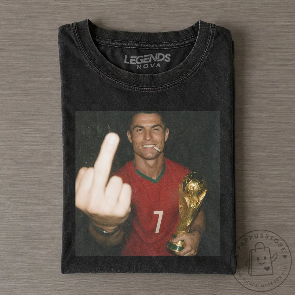 Cristiano Ronaldo Portugal Football Player Funny Middle Finger T-Shirt