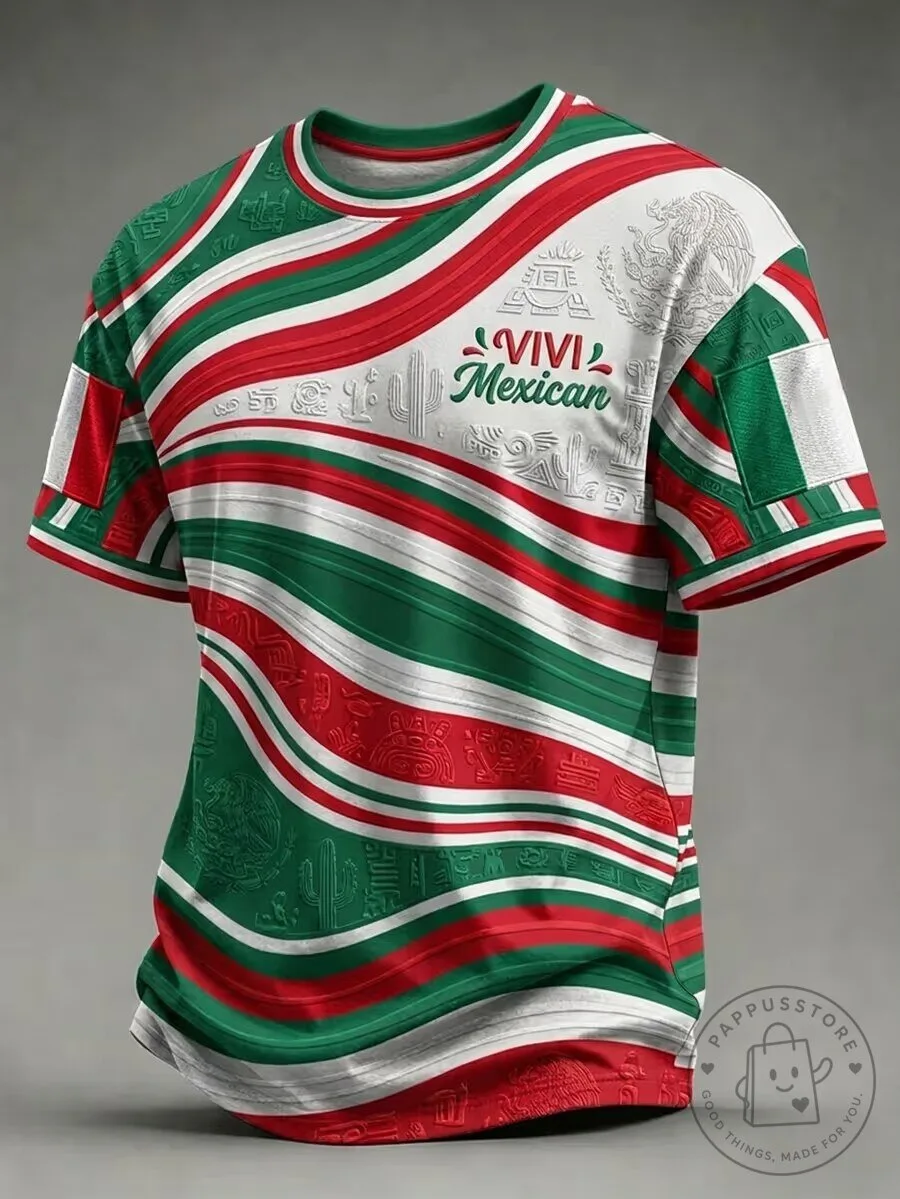 Mexican Independence Day Vivi Mexican Flag Short Sleeve T-Shirt