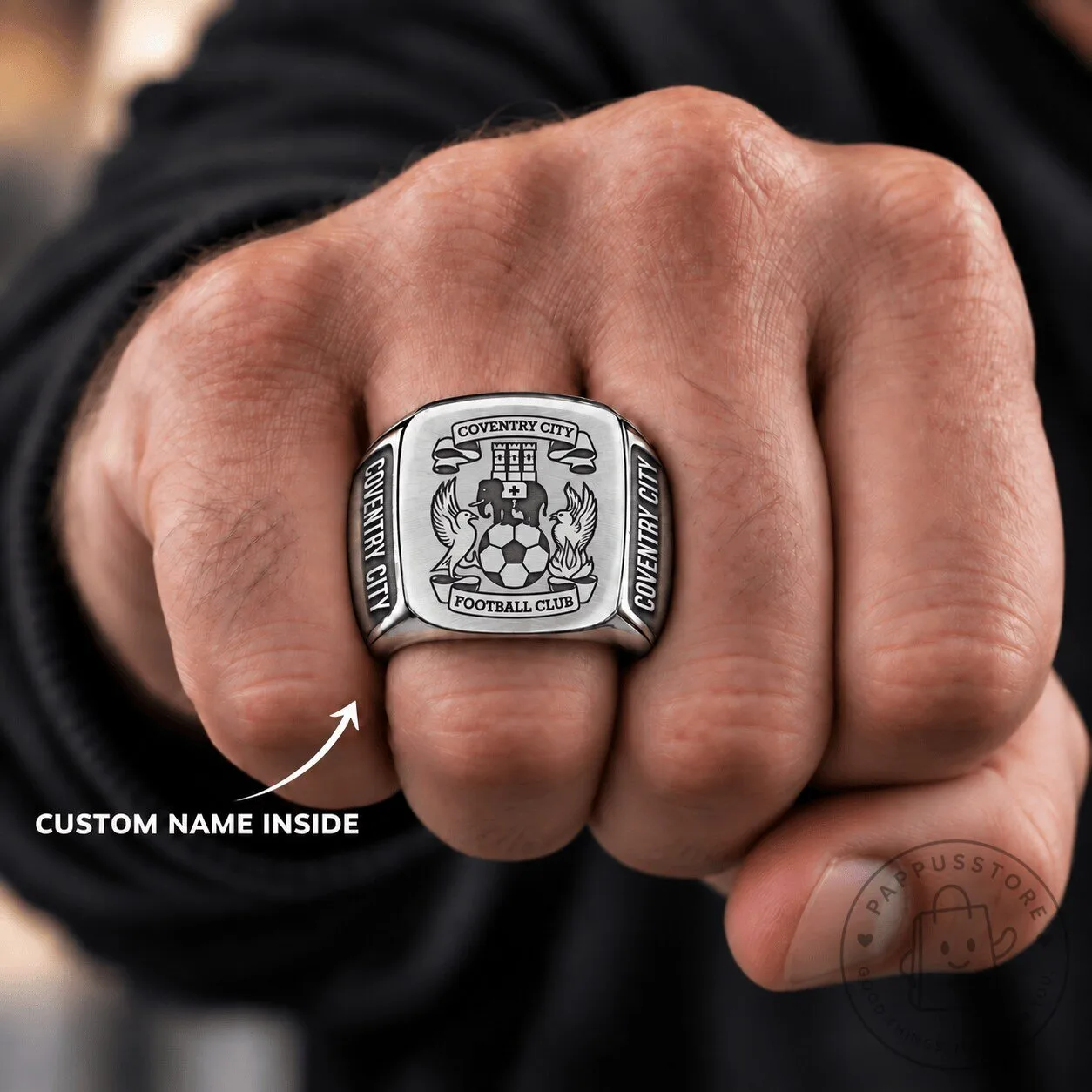 Coventry City Football Club Engraved Silver Championship Ring