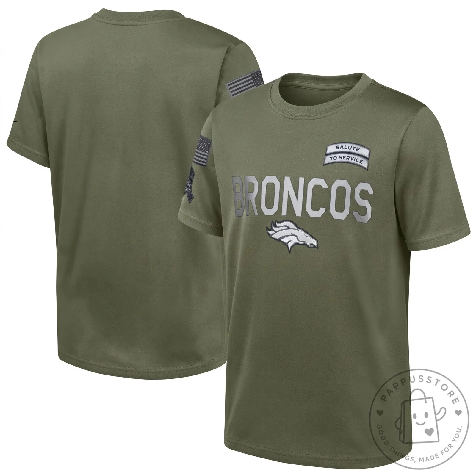 Denver Broncos Salute To Service Military Appreciation Olive Green T-Shirt 2 Denver Broncos Salute To Service Military Appreciation Olive Green T-Shirt