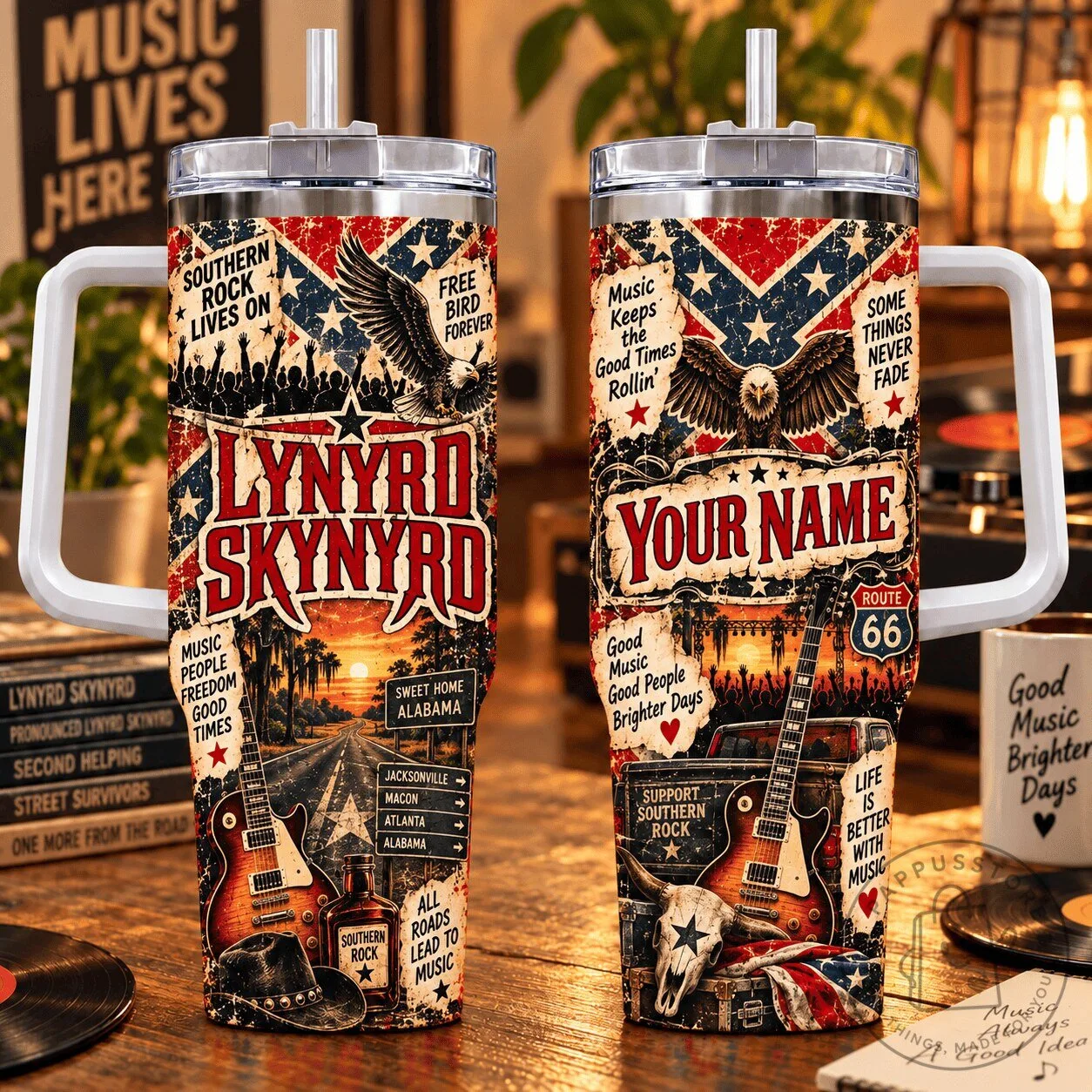 Lynyrd Skynyrd Southern Rock Music Personalized Stainless Steel Tumbler