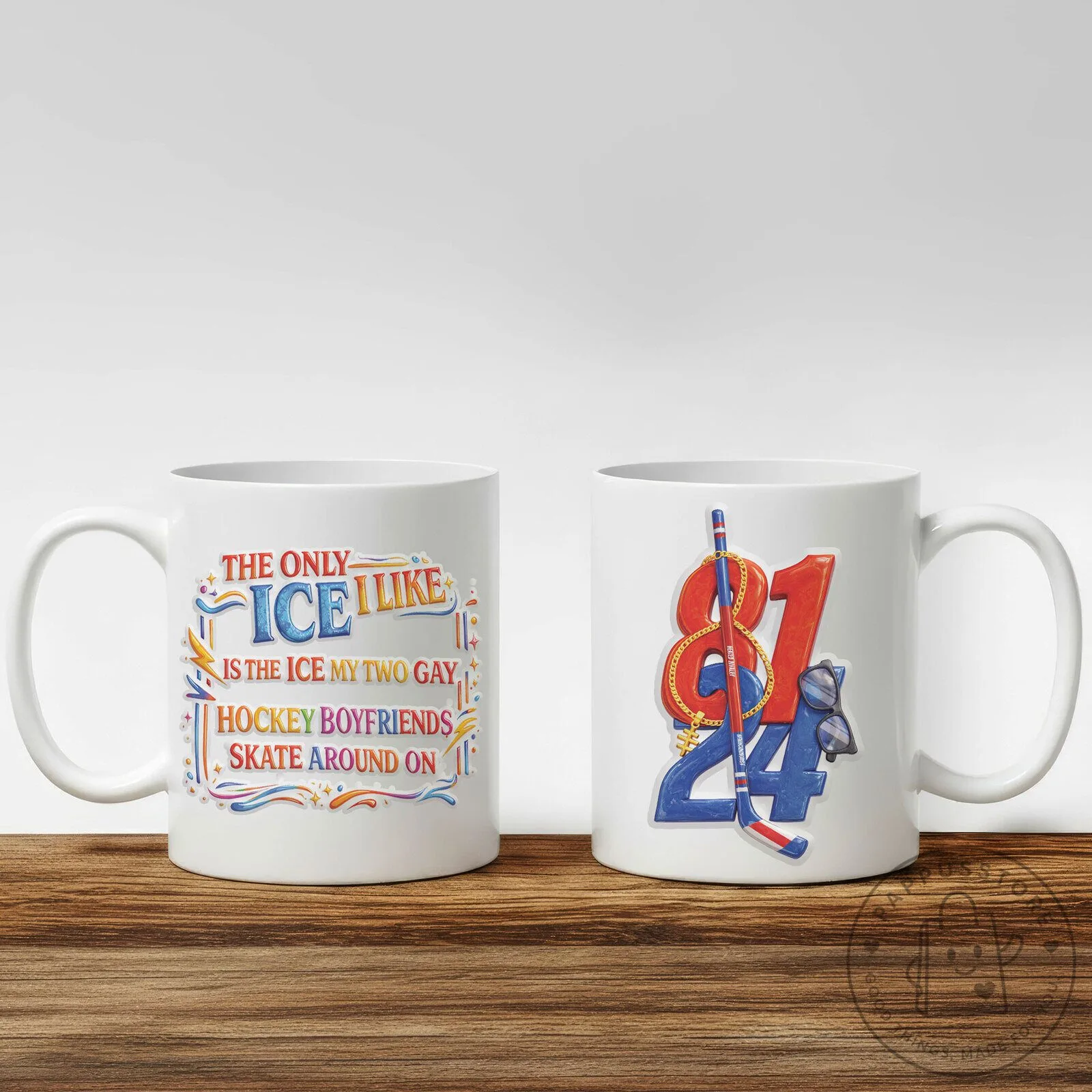 Funny Gay Hockey Boyfriends Ice Skate Around On Mug