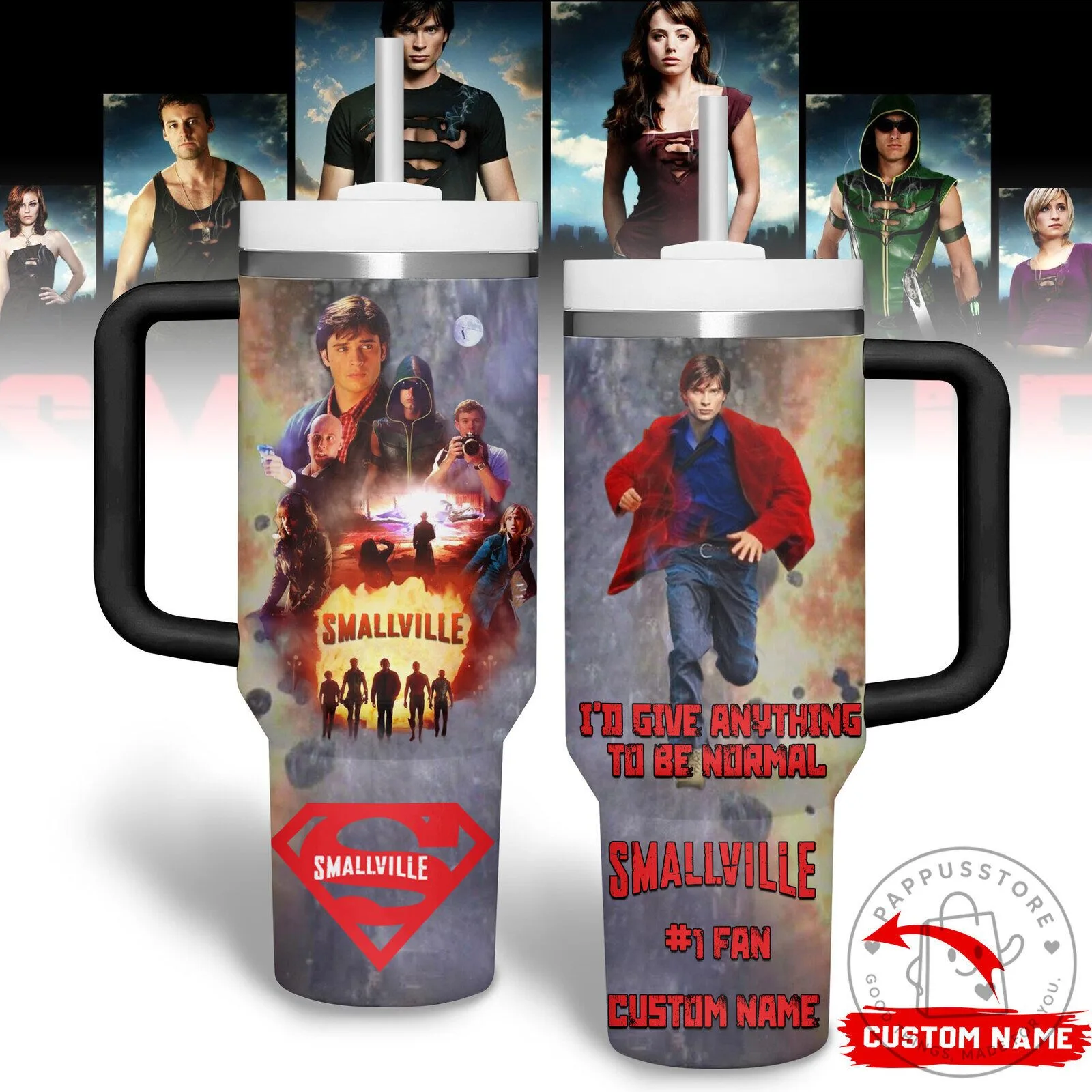 Smallville Television Series Custom Name Insulated Tumbler with Handle