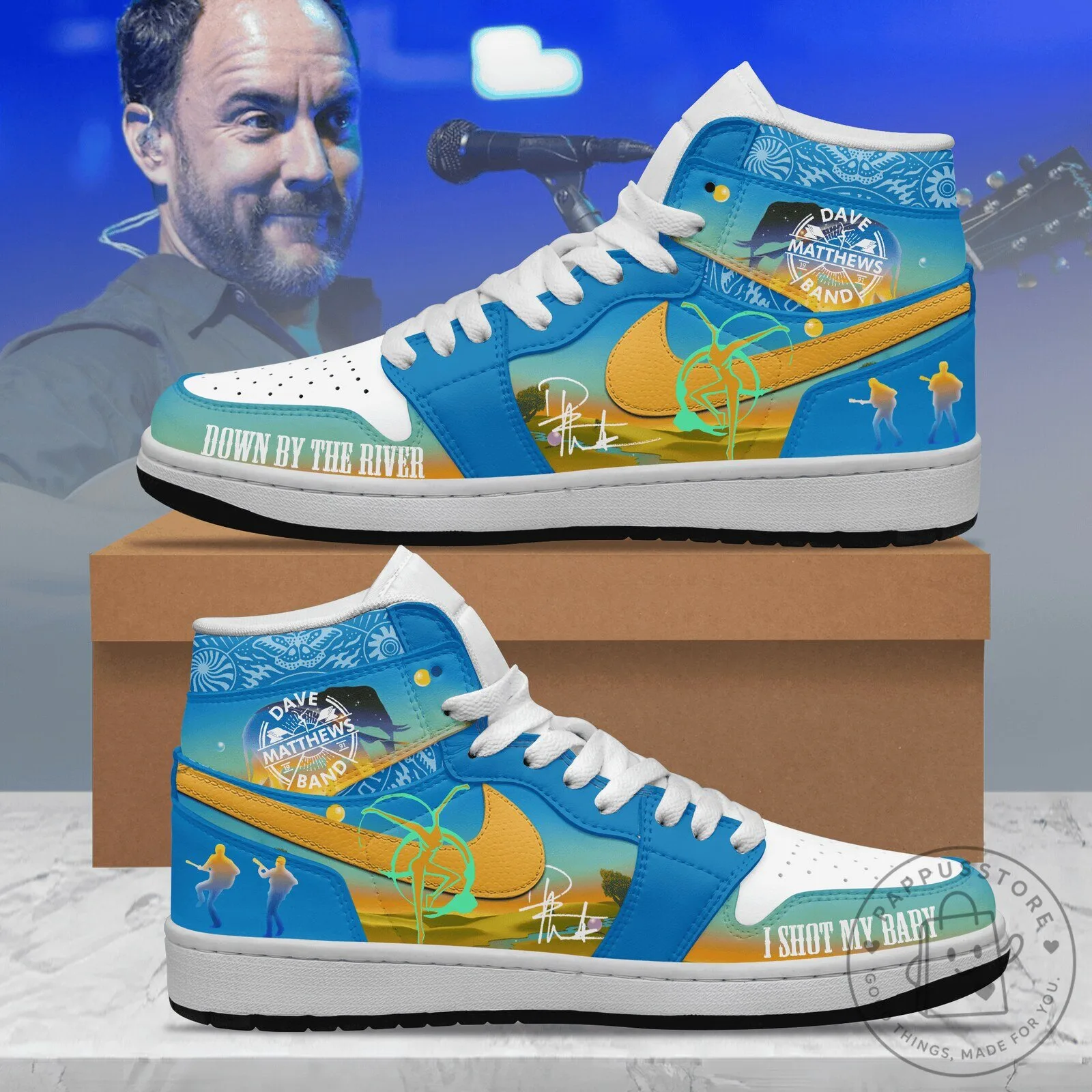 Dave Matthews Band Down By The River I Shot My Baby High Top Sneakers