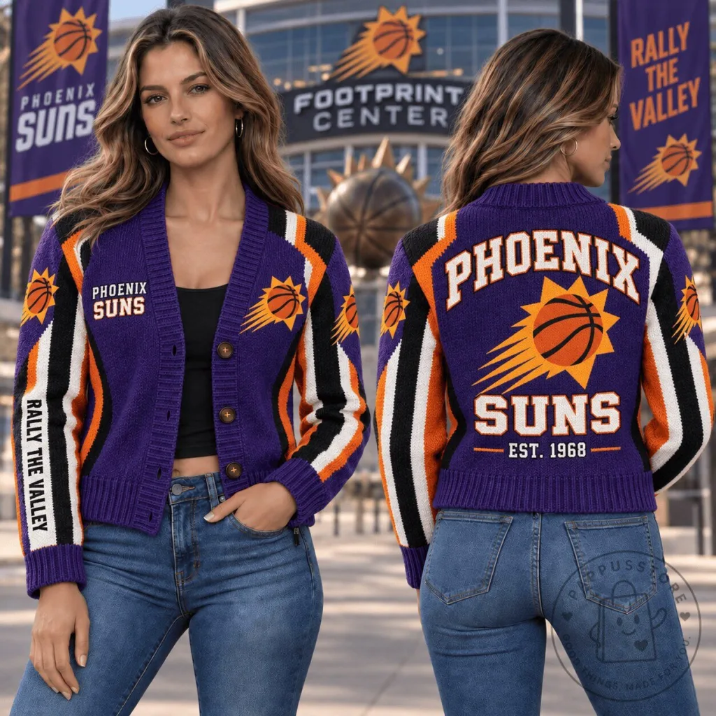 Phoenix Suns Basketball Team Fanwear Ugly Christmas Cardigan Jacket