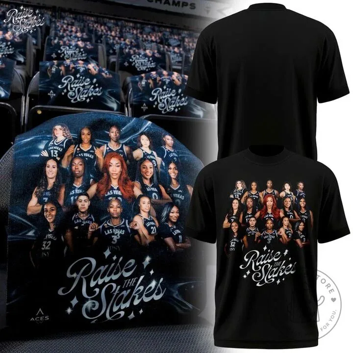Las Vegas Aces Raise The Stakes WNBA Basketball Team T-Shirt