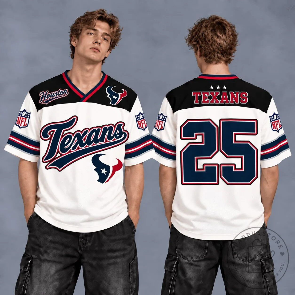 Houston Texans NFL Football Fan V-Neck Jersey Shirt