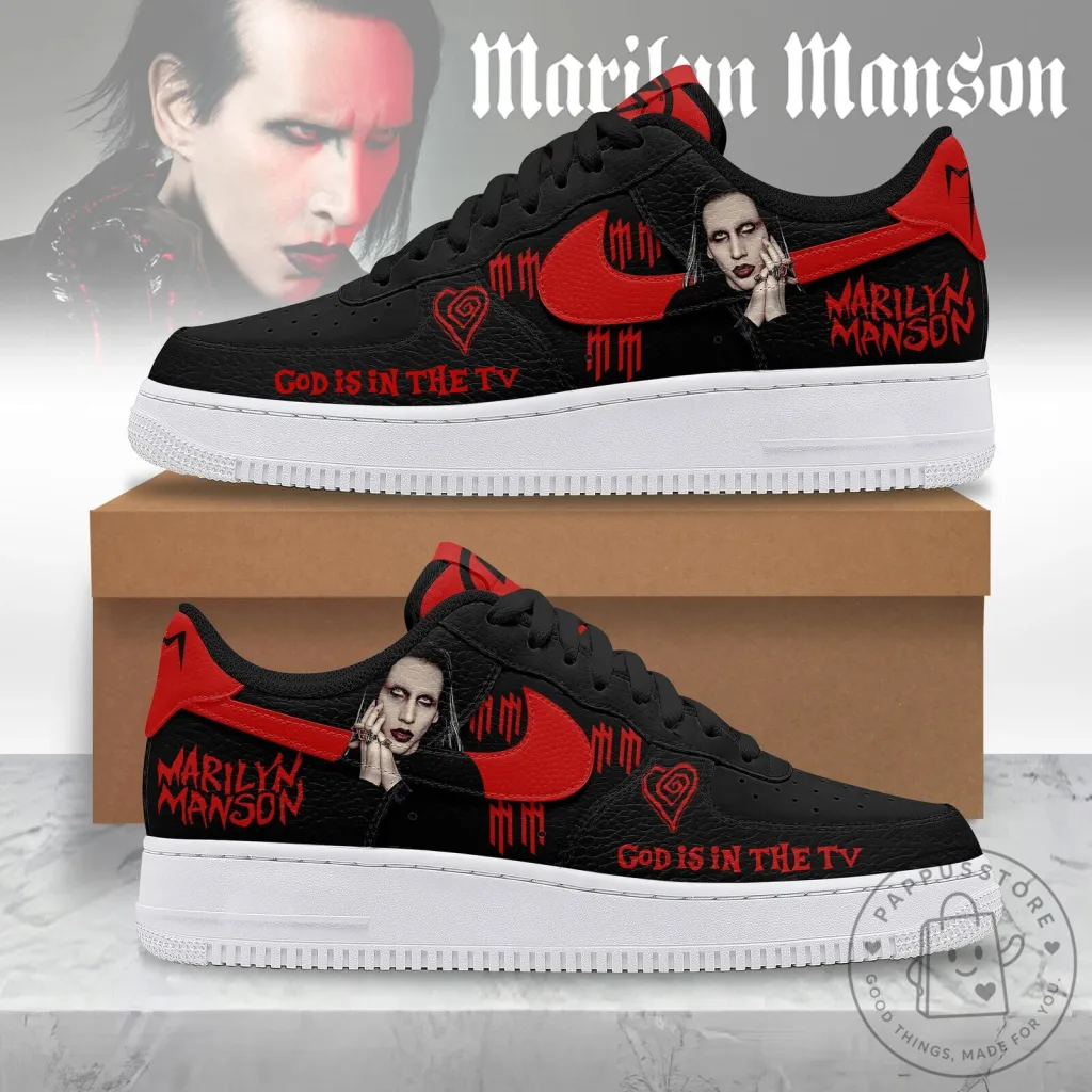 Marilyn Manson God Is In The TV Custom Printed Shoes