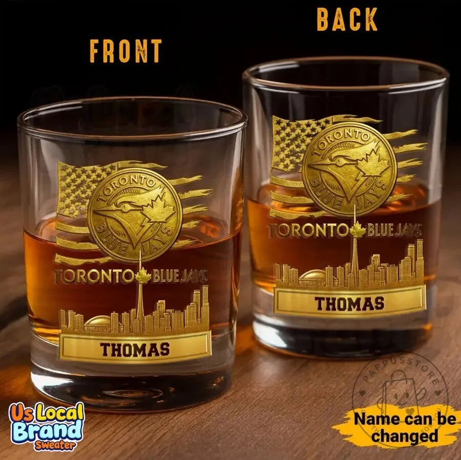 Toronto Blue Jays Baseball Team Personalized Whiskey Glass 8 Toronto Blue Jays Baseball Team Personalized Whiskey Glass