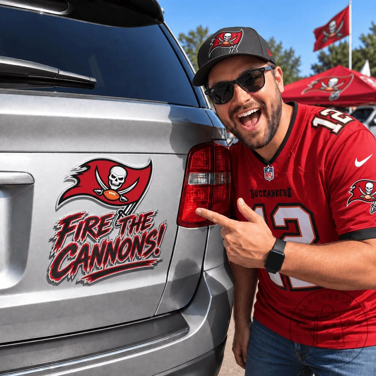 Tampa Bay Buccaneers Fire The Cannons NFL Team Slogan Car Decal Sticker
