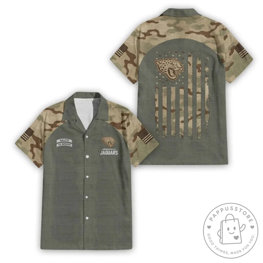 Camouflage Hawaiian Shirt for Jacksonville Jaguars Salute To Service Edition