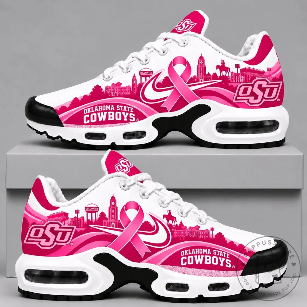 Oklahoma State Cowboys Breast Cancer Awareness Pink Ribbon Sneakers Oklahoma State Cowboys Breast Cancer Awareness Pink Ribbon Sneakers