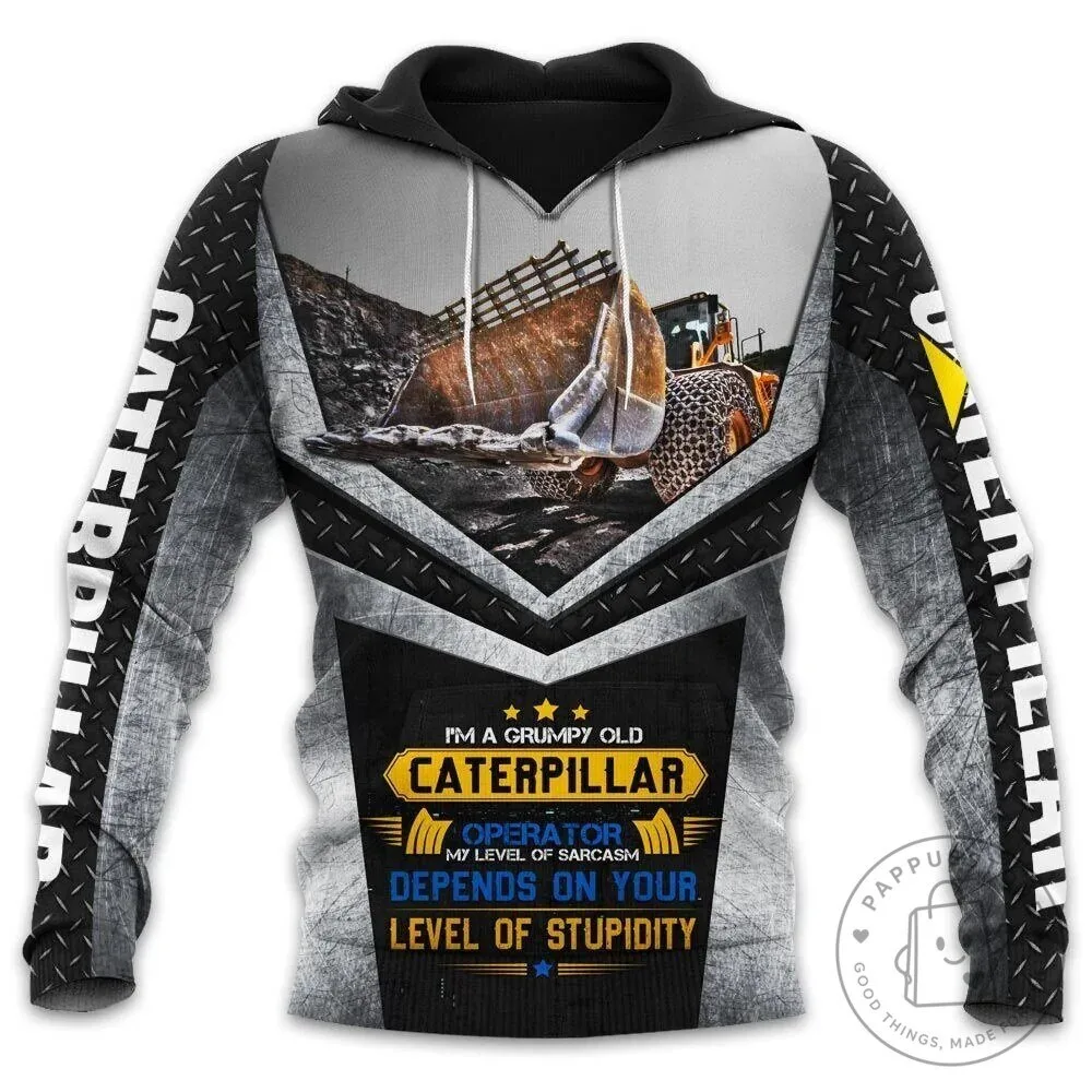 Hoodie for Grumpy Old Men Who Operate Heavy Equipment by Caterpillar