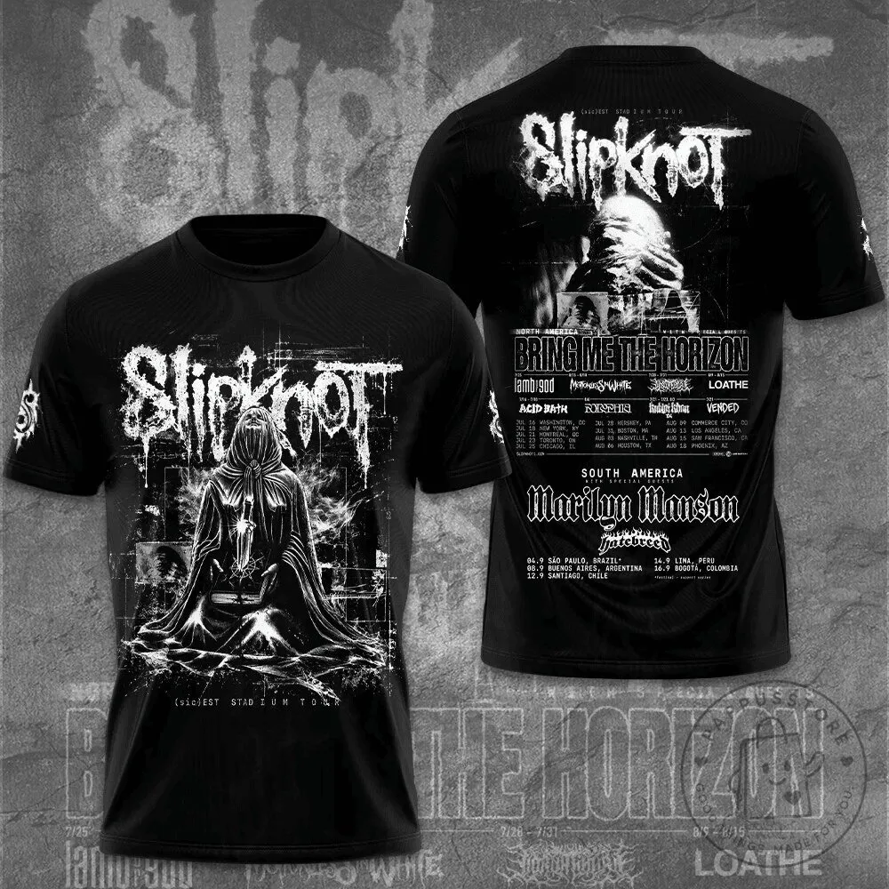 Slipknot Band 2023 Tour Dates Concert Heavy Metal Music T-Shirt