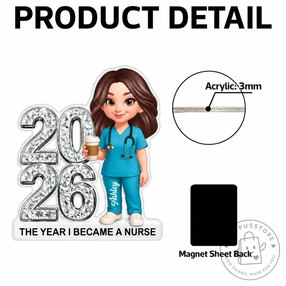 Personalized Nurse Graduation Year Acrylic Fridge Magnet 12 Personalized Nurse Graduation Year Acrylic Fridge Magnet