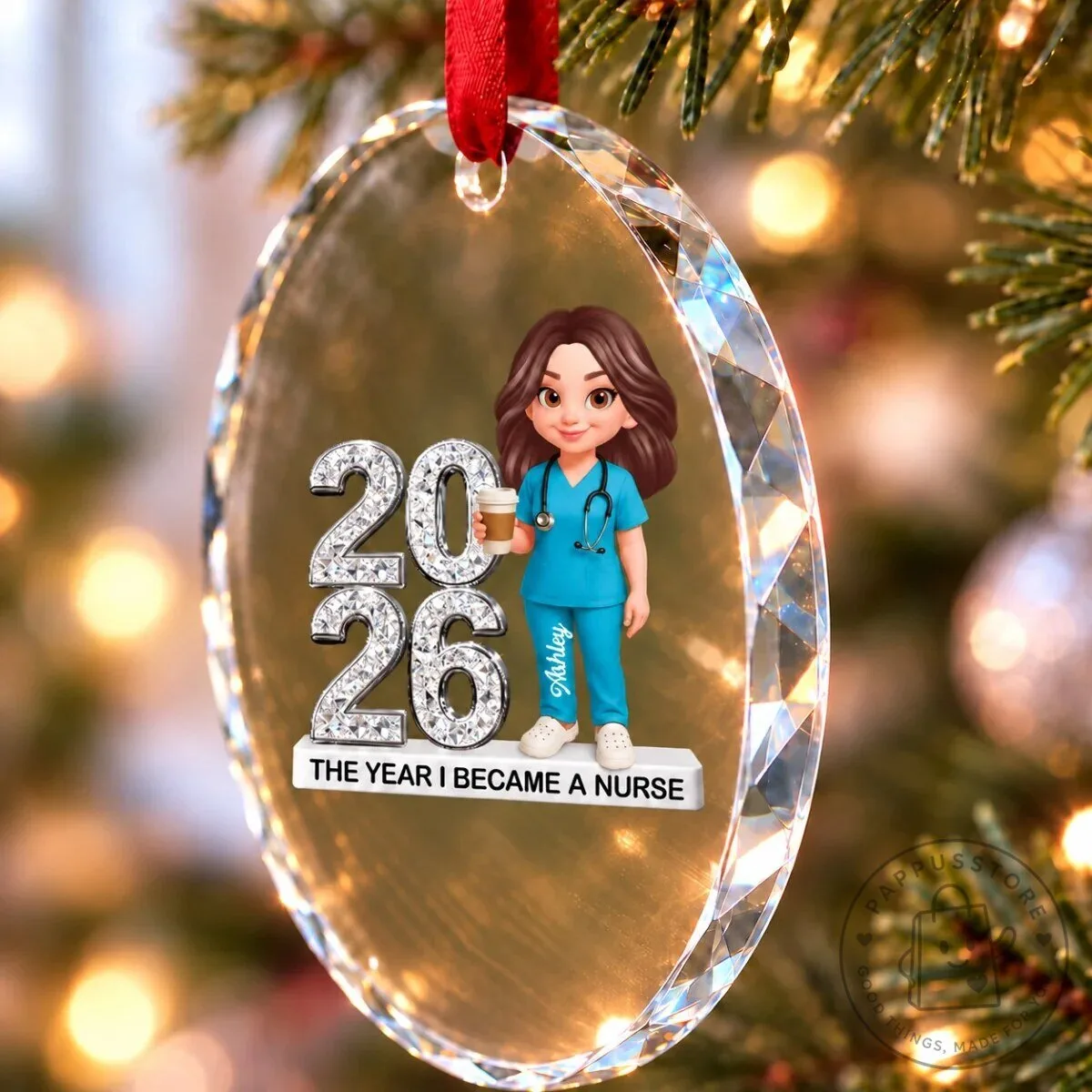 Personalized Nurse Graduation Year Crystal Ornament, Healthcare Worker Gift 13 Personalized Nurse Graduation Year Crystal Ornament, Healthcare Worker Gift