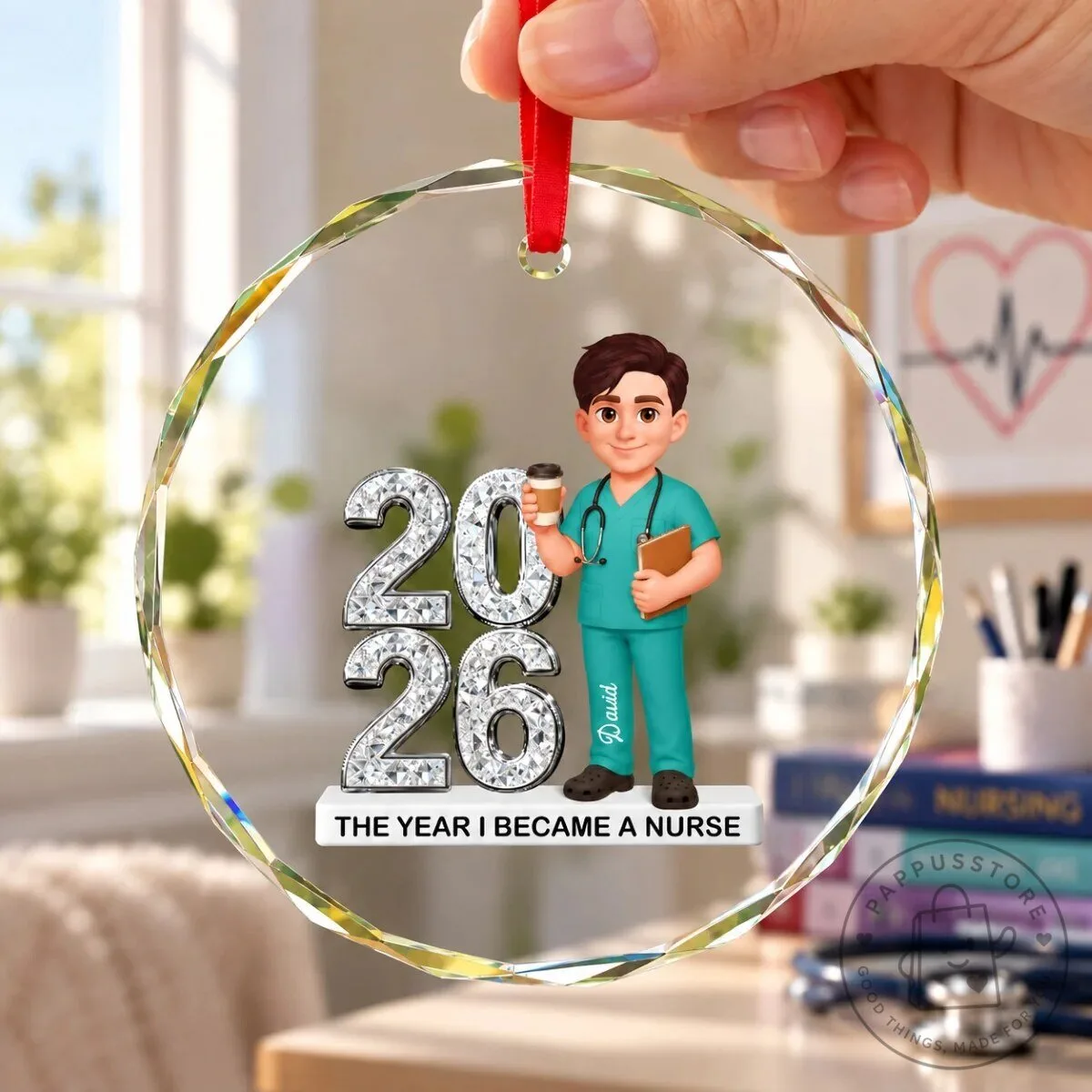 Personalized Nurse Graduation Year Crystal Ornament, Healthcare Worker Gift 18 Personalized Nurse Graduation Year Crystal Ornament, Healthcare Worker Gift
