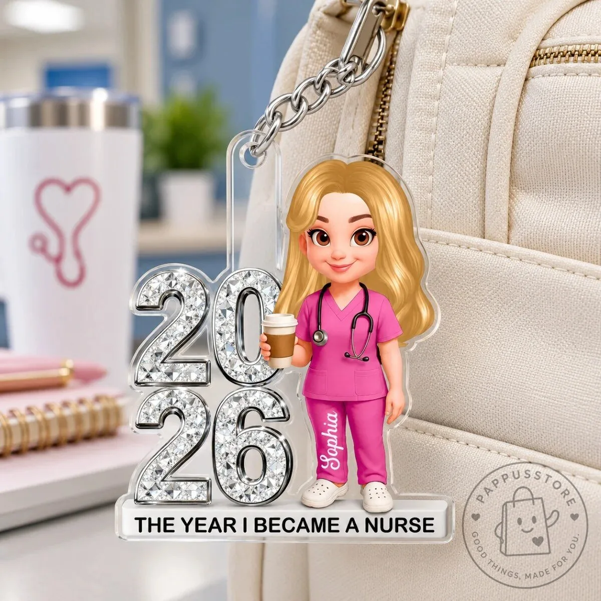 Personalized Nurse Graduation Keychain, The Year I Became A Nurse Keepsake 13 Personalized Nurse Graduation Keychain, The Year I Became A Nurse Keepsake