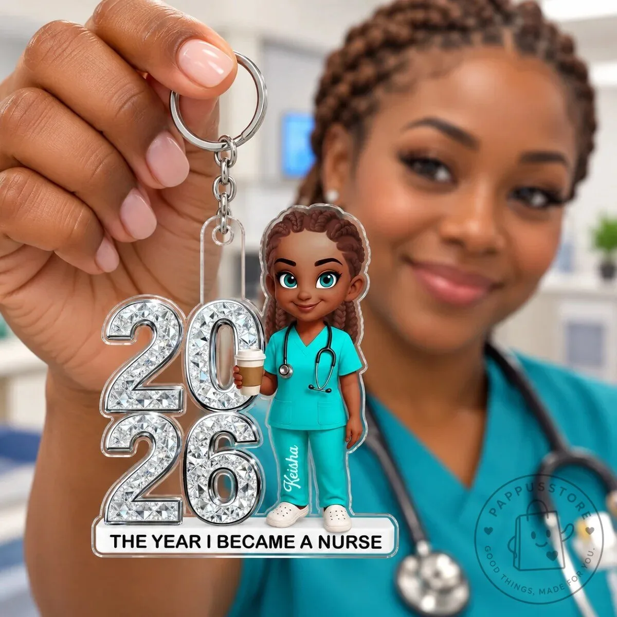 Personalized Nurse Graduation Keychain, The Year I Became A Nurse Keepsake 17 Personalized Nurse Graduation Keychain, The Year I Became A Nurse Keepsake