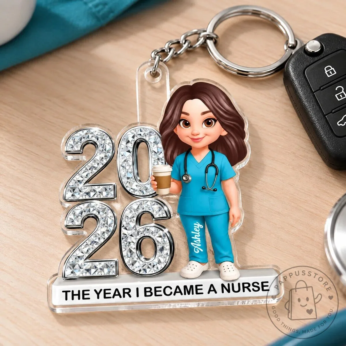 Personalized Nurse Graduation Keychain, The Year I Became A Nurse Keepsake 18 Personalized Nurse Graduation Keychain, The Year I Became A Nurse Keepsake