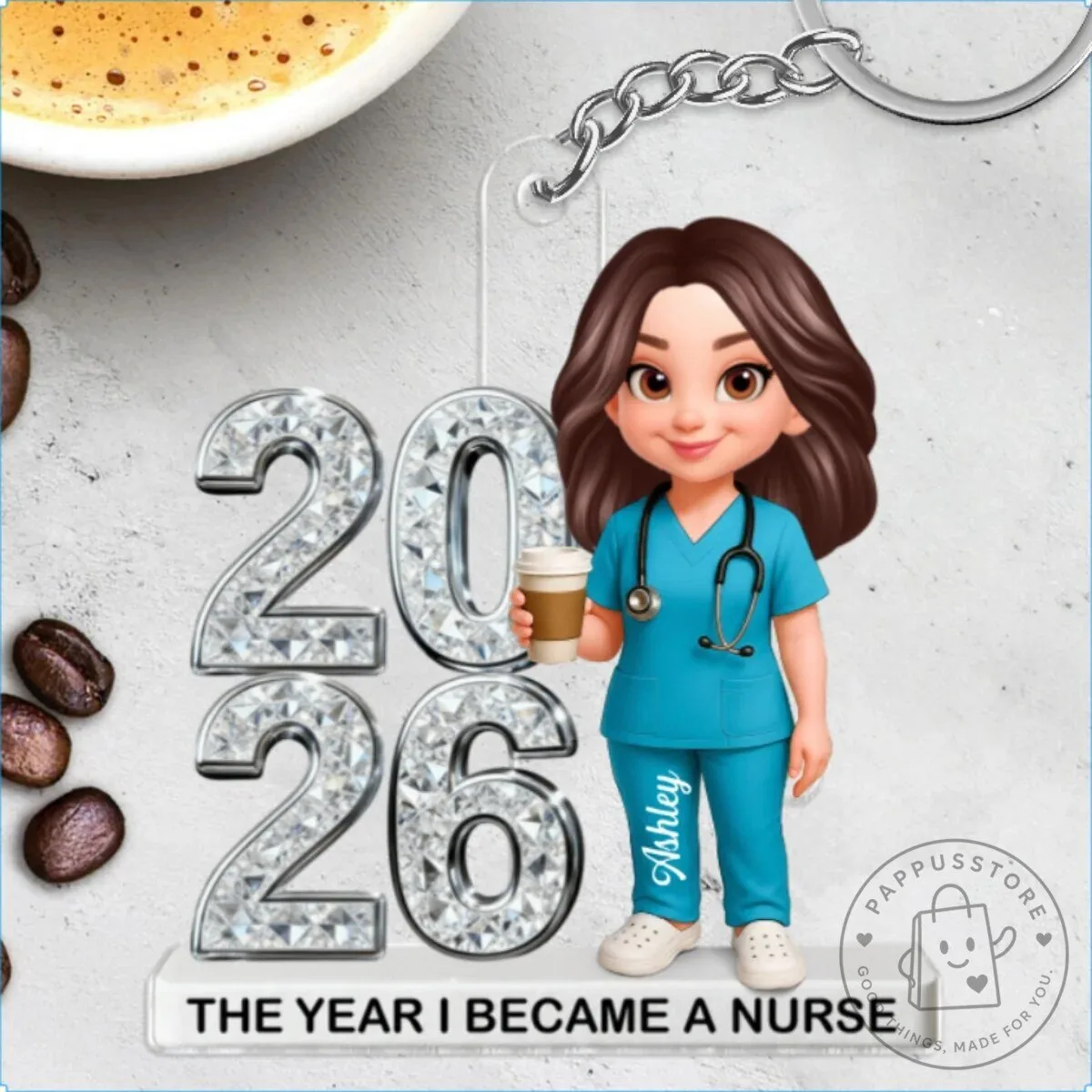 Personalized Nurse Graduation Keychain, The Year I Became A Nurse Keepsake 19 Personalized Nurse Graduation Keychain, The Year I Became A Nurse Keepsake
