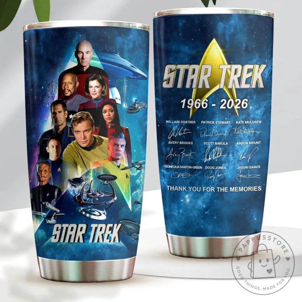 Star Trek 60th Anniversary Cast Signatures Stainless Steel Tumbler