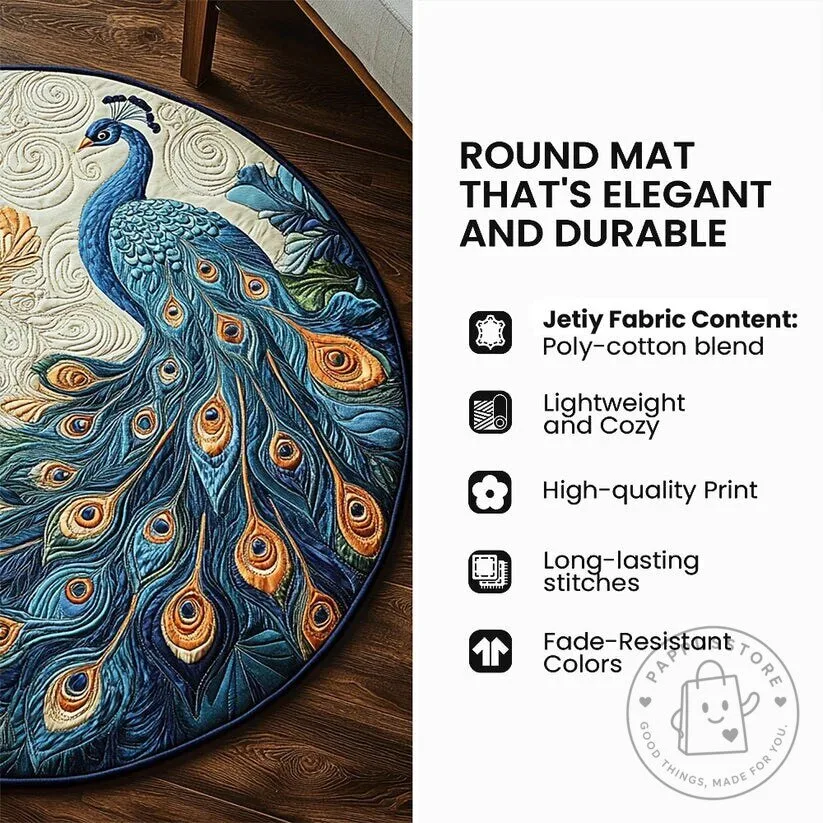 Christmas Santa Claus Vortex Illusion Round Quilted Floor Mat 9 Christmas Santa Claus Vortex Illusion Round Quilted Floor Mat