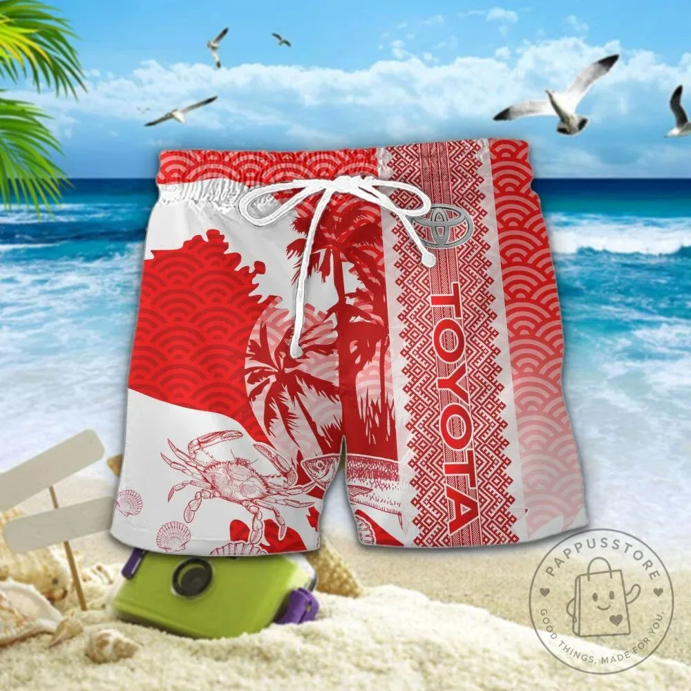 Toyota Logo Red and White Tropical Beach Hawaiian Shirt 13 Toyota Logo Red and White Tropical Beach Hawaiian Shirt