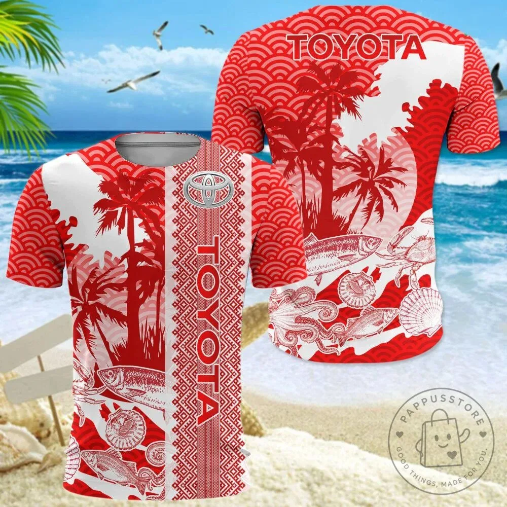 Toyota Logo Red and White Tropical Beach Hawaiian Shirt 17 Toyota Logo Red and White Tropical Beach Hawaiian Shirt