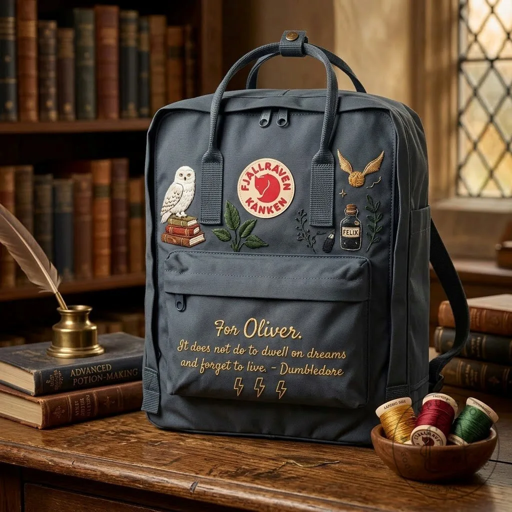 Harry Potter Dumbledore Quote Embroidered Fjallraven Kanken Backpack