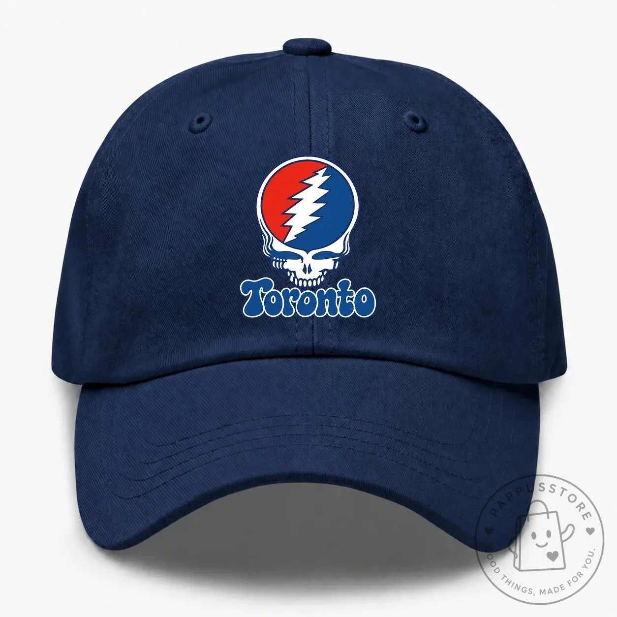 Grateful Dead Toronto Blue Jays Stealie Skull Logo Navy Blue Cap Hat