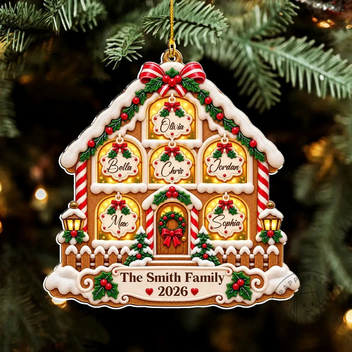 Personalized Gingerbread House Family Christmas Tree Ornament 13 Personalized Gingerbread House Family Christmas Tree Ornament