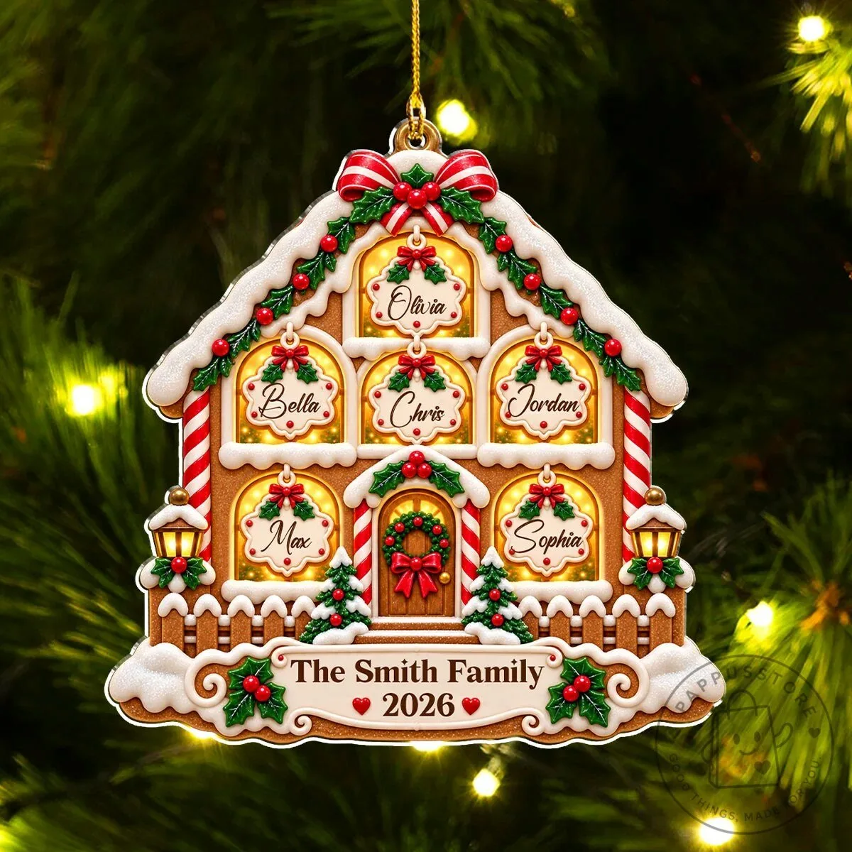 Personalized Gingerbread House Family Christmas Tree Ornament 15 Personalized Gingerbread House Family Christmas Tree Ornament