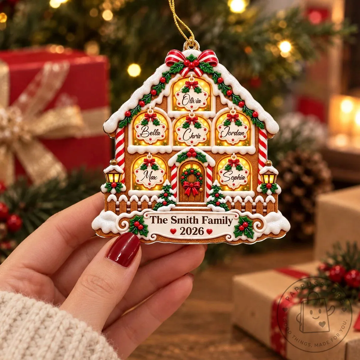 Personalized Gingerbread House Family Christmas Tree Ornament 16 Personalized Gingerbread House Family Christmas Tree Ornament