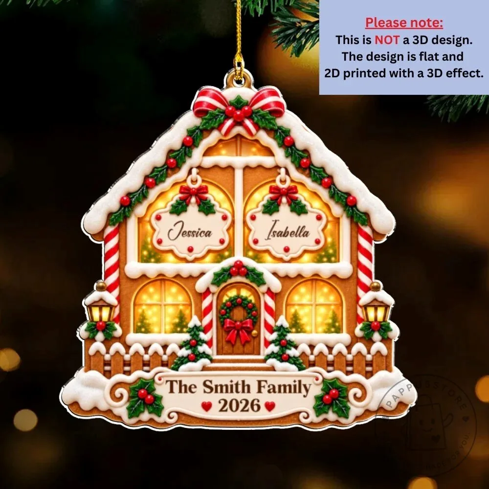 Personalized Gingerbread House Family Christmas Tree Ornament 17 Personalized Gingerbread House Family Christmas Tree Ornament
