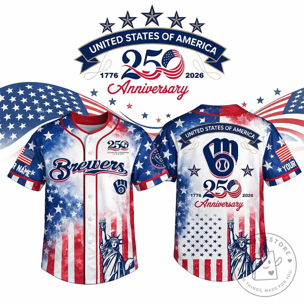 Milwaukee Brewers 250th Anniversary United States of America Baseball Jersey