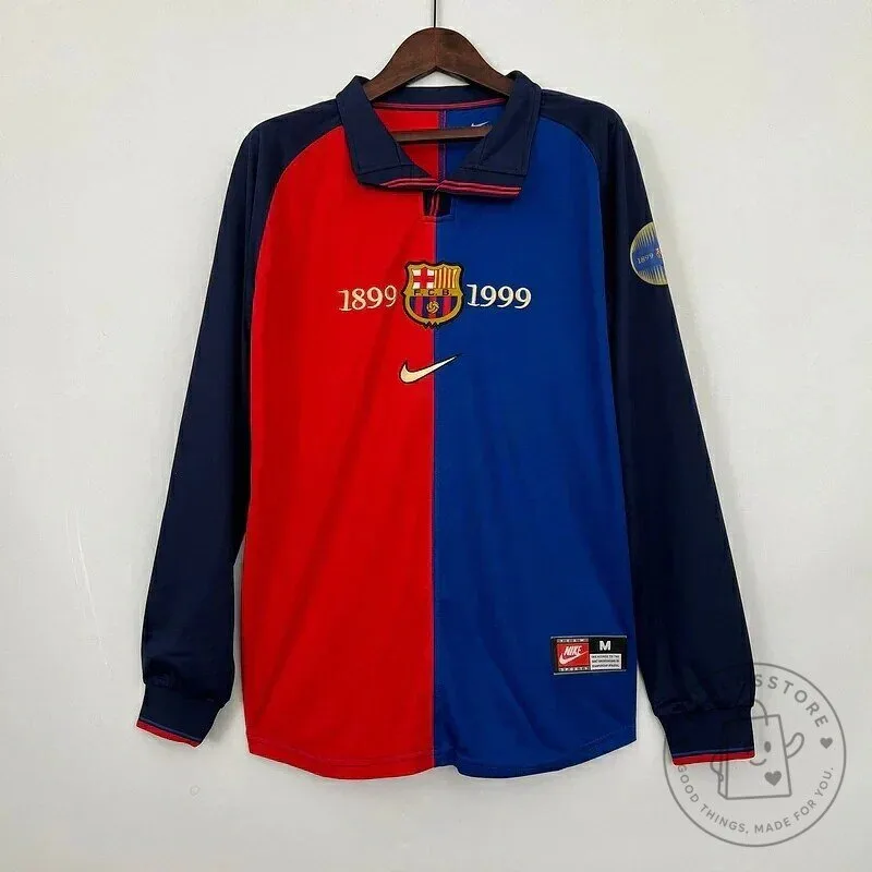 Barcelona Football Club 1999 Centennial Retro Long Sleeve Soccer Jersey