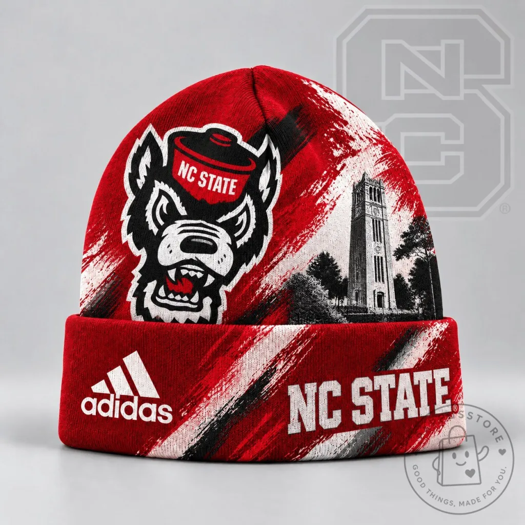 North Carolina State Wolfpack Adidas Brushstroke Beanie Hat North Carolina State Wolfpack Adidas Brushstroke Beanie Hat