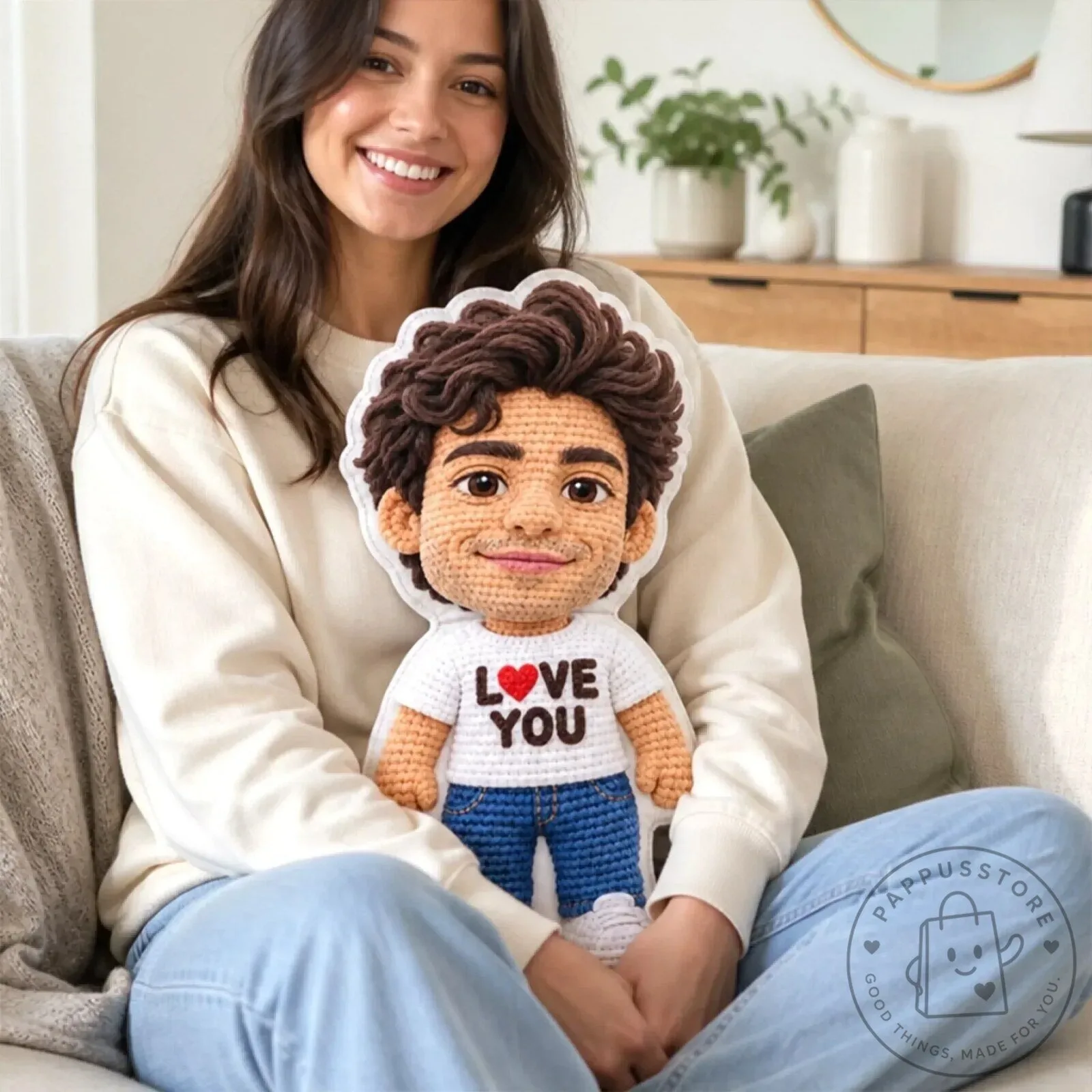 Personalized Crochet Couple Doll Keepsake Pillow, Custom Photo Anniversary Gift 11 Personalized Crochet Couple Doll Keepsake Pillow, Custom Photo Anniversary Gift