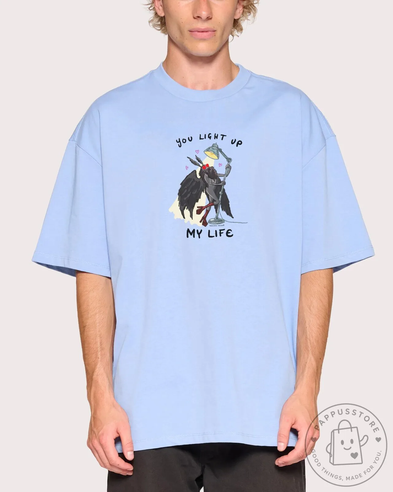 You Light Up My Life Angel and Devil Funny Graphic Oversized T-Shirt