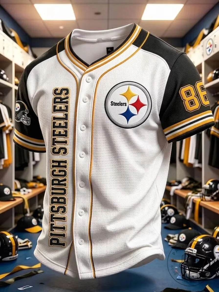 Pittsburgh Steelers Baseball Jersey for Men, Football Team Fan Apparel