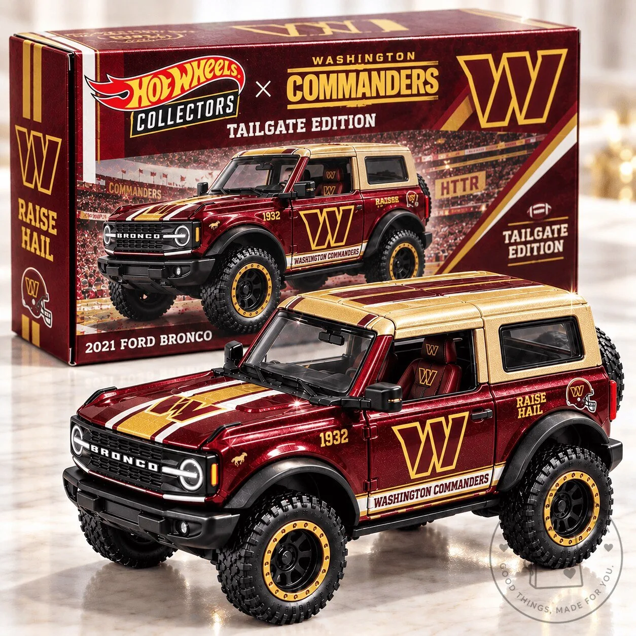 Hot Wheels Washington Commanders 2021 Ford Bronco Collector Vehicle