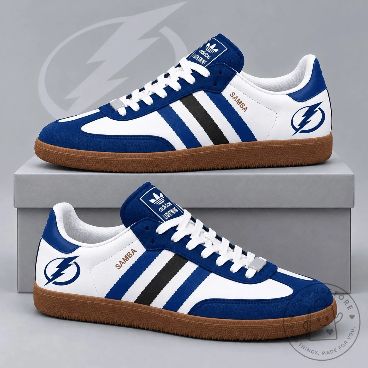 Tampa Bay Lightning Adidas Samba Low Top Sneakers Hockey Fan Casual Shoes