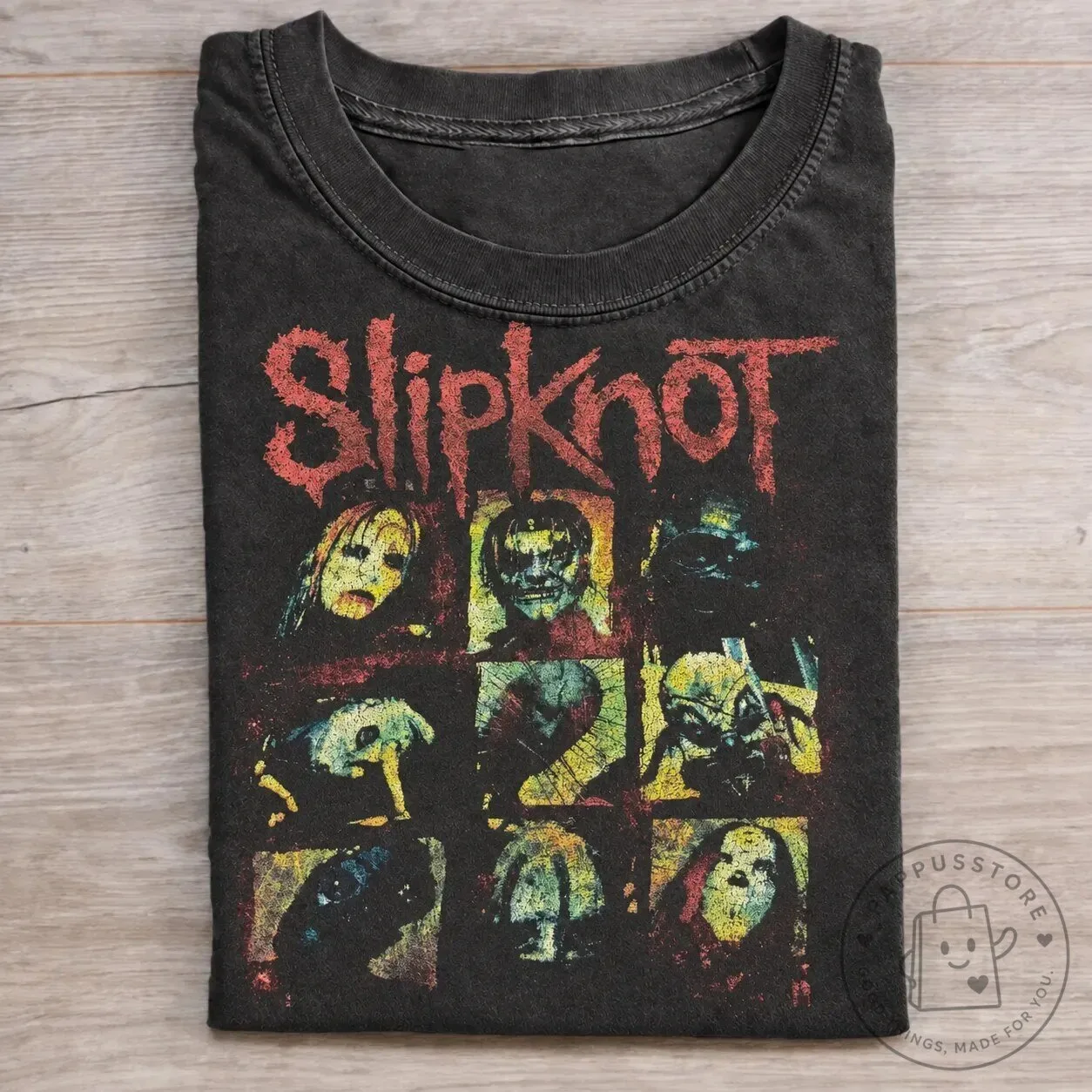 Slipknot Band Members Vintage Style Graphic Black T-Shirt