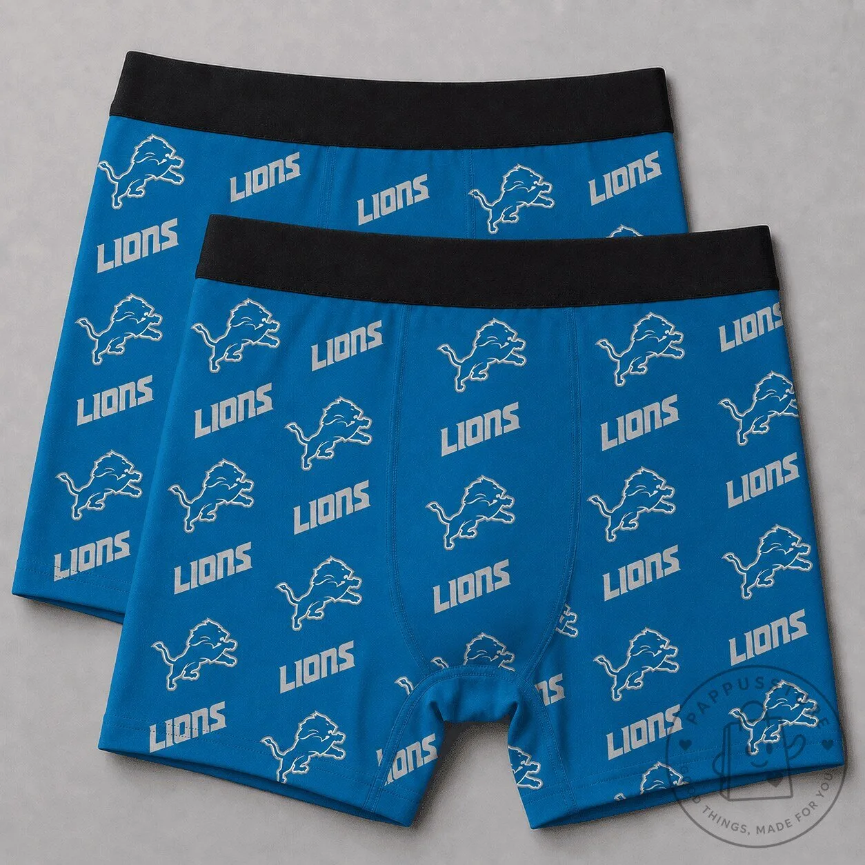 Detroit Lions NFL Fan Men’s Blue Boxer Briefs Underwear