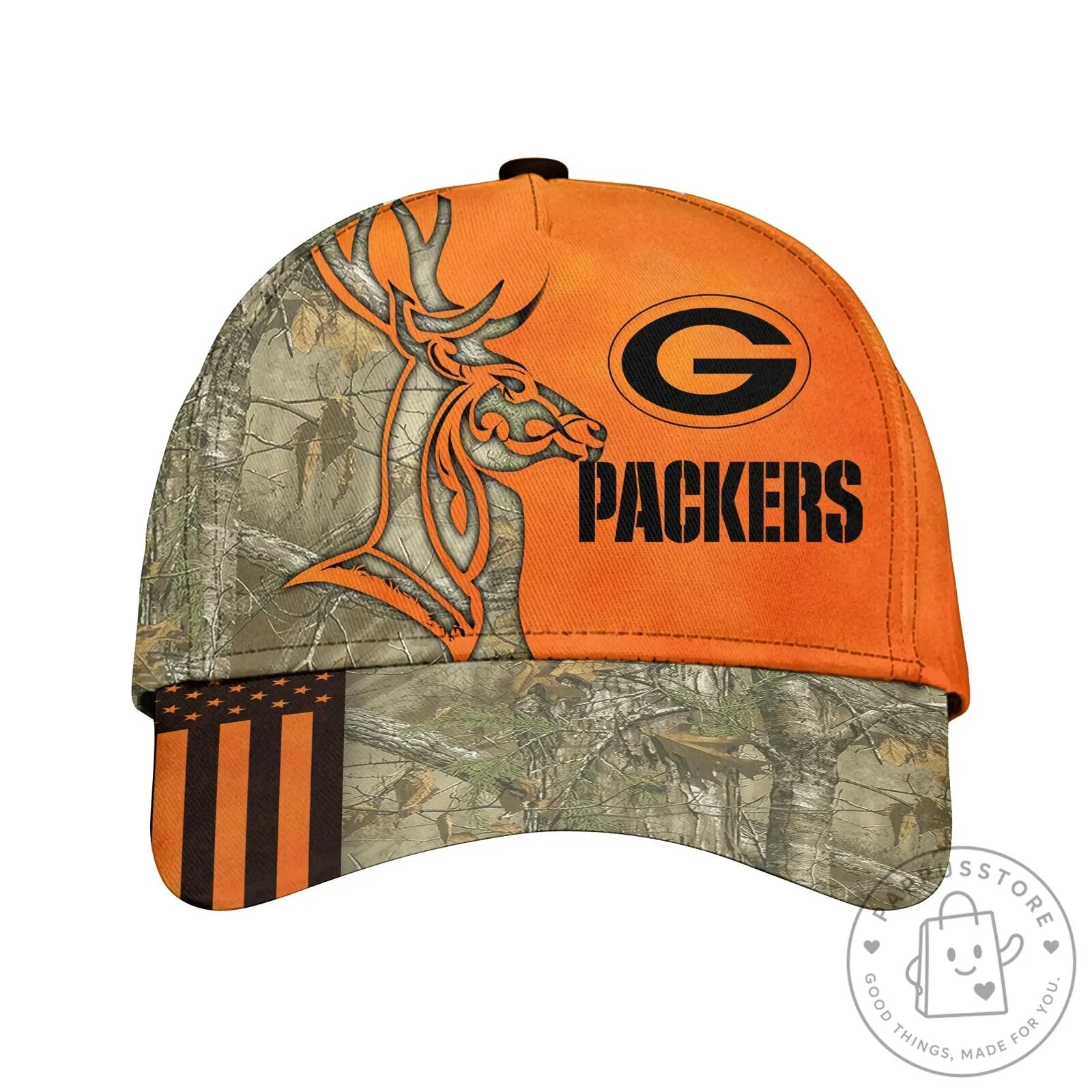 Adjustable Baseball Cap Hat in Camouflage for Deer Hunting by Green Bay Packers