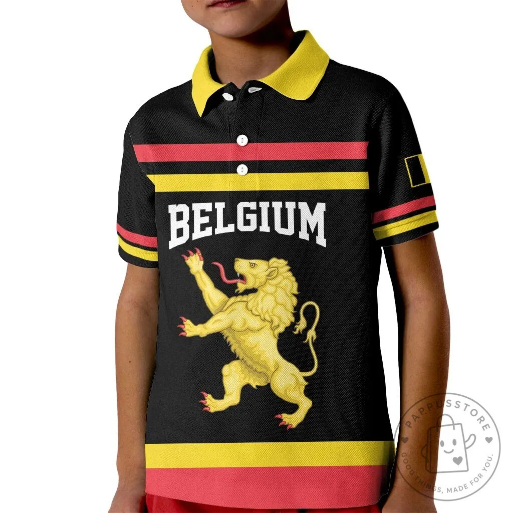 Belgium National Football Team Lion Crest Kids Polo Shirt