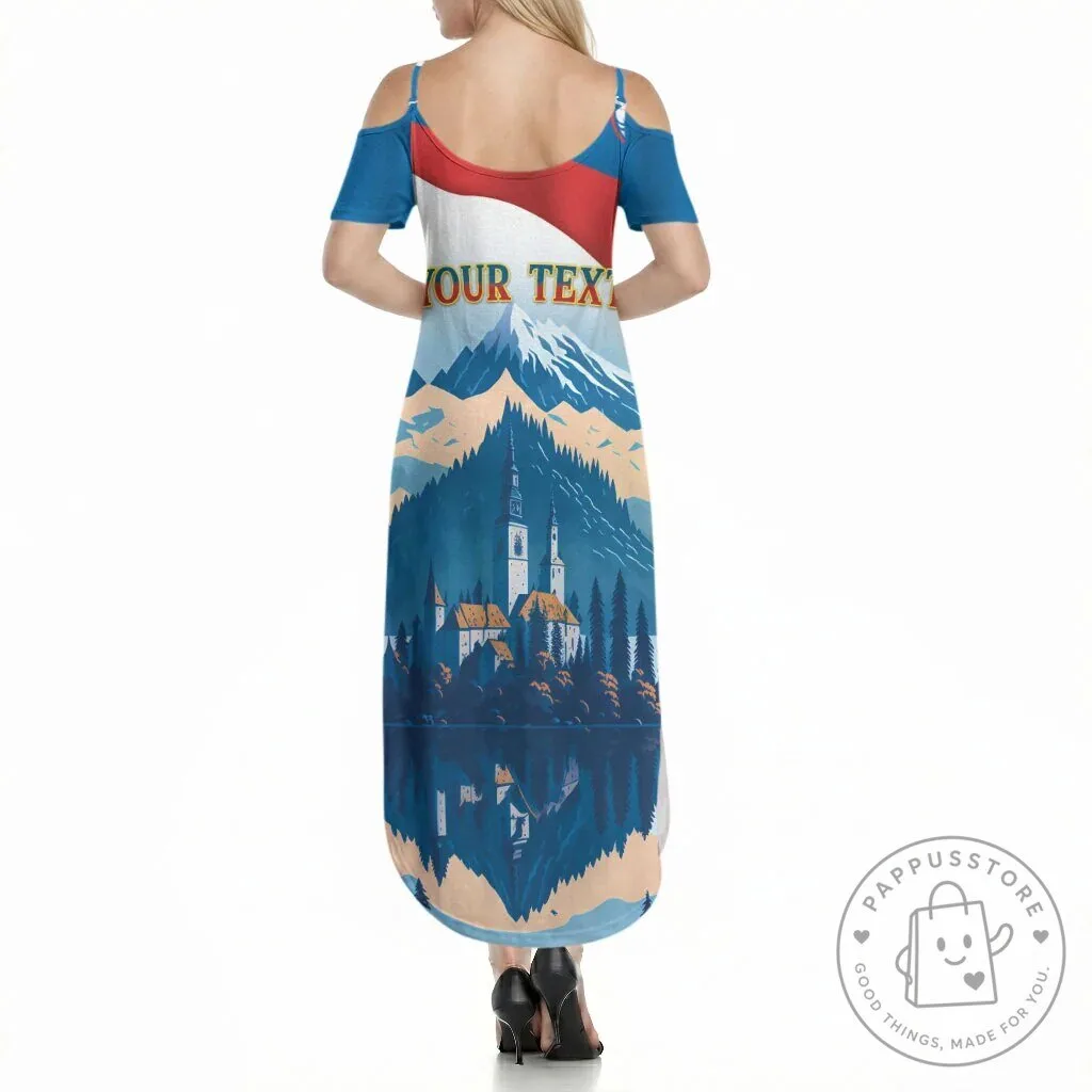 Slovenia Independence Day Lake Bled Julian Alps Landscape Maxi Dress 5 Slovenia Independence Day Lake Bled Julian Alps Landscape Maxi Dress