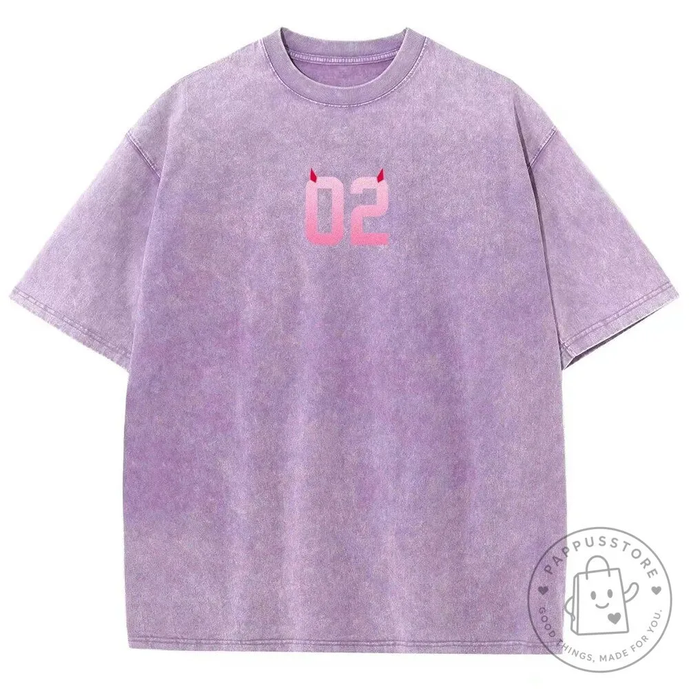 Anime Washed T-Shirt of Zero Two from Darling in the Franxx